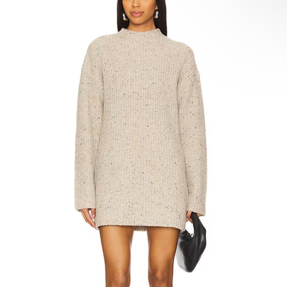 Lovers and Friends Abra Sweater Dress Beige Cream Knit oversize Revolve XL